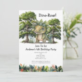 恐竜４歳誕生日パーティー男子 招待状 (スタンド正面)