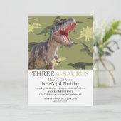 恐竜Ｔレックス ジュラシック・ワールド 柄 キッズ 招待状 (スタンド正面)