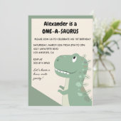 恐竜1歳の誕生日招待状1歳tレックス 招待状 (スタンド正面)