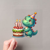 恐竜10歳の誕生日 アクリル招待状 (インサイチュ (ポータブル))