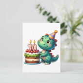 恐竜10歳の誕生日 インビテーションポストカード (スタンド正面)