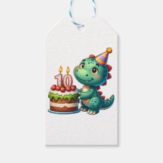 恐竜10歳の誕生日 ギフトタグ