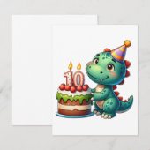 恐竜10歳の誕生日 サンキューカード (正面/裏面)