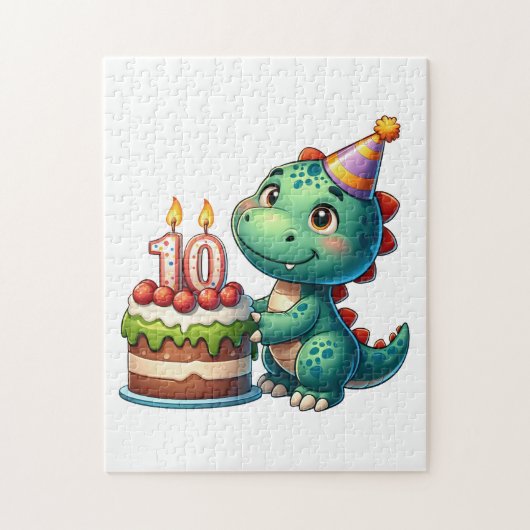 恐竜10歳の誕生日 ジグソーパズル (縦)