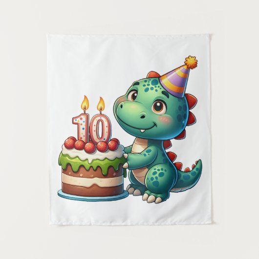 恐竜10歳の誕生日 タペストリー (正面)