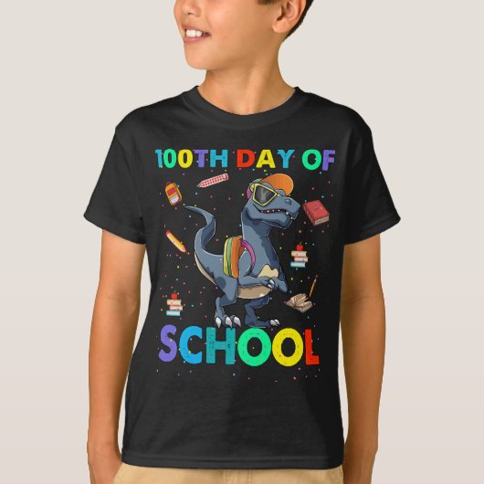 恐竜100日の子供 Tシャツ (正面)