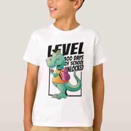 恐竜100日目の学校Tシャツデザイン Tシャツ