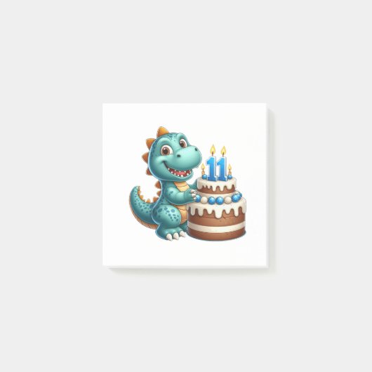恐竜11歳の誕生日おめでとう ポストイット (正面)