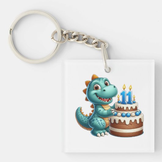 恐竜11歳の誕生日 キーホルダー (正面)