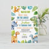 恐竜2レックス誕生日招待状 招待状 (スタンド正面)