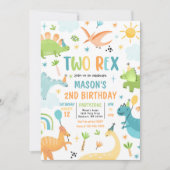 恐竜2レックス2nd誕生日パーティー 招待状 (正面)