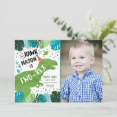 恐竜2レックスTレックスRAWR第2誕生日 招待状 (スタンド正面)