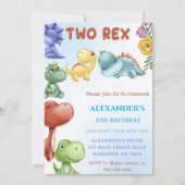 恐竜2歳のレックス誕生日パーティー 招待状 (正面)