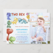 恐竜2歳のレックス誕生日パーティー 招待状 (正面)