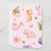 恐竜2歳の誕生日 女の子 かわいい ティーレックス 誕生日 招待状 (裏面)