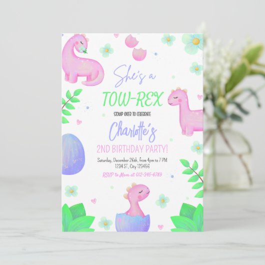 恐竜2歳レックス2歳パーティの招待状 招待状 (スタンド正面)