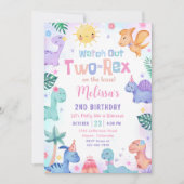 恐竜2歳レックス2歳パーティの招待状 招待状 (正面)