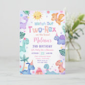 恐竜2歳レックス2歳パーティの招待状 招待状 (スタンド正面)