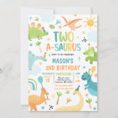 恐竜2-A-Saurus 2番目の誕生日パーティー 招待状 (正面)