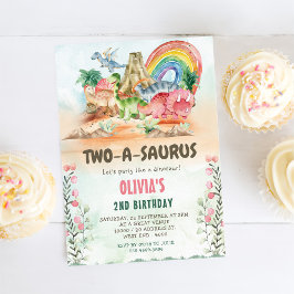 恐竜2-A-Saurus 2番目の誕生日パーティー 招待状