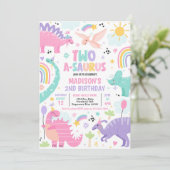 恐竜2-A-Saurus 2番目の誕生日パーティー 招待状 (スタンド正面)