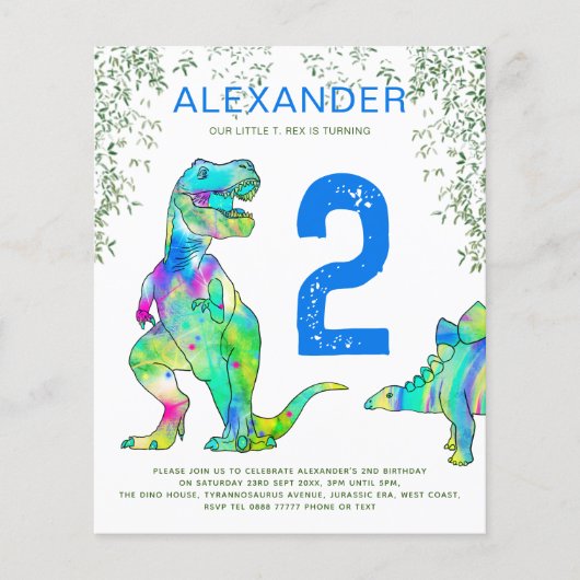 恐竜2nd誕生日パーティージャングルバジェットブルー (正面)