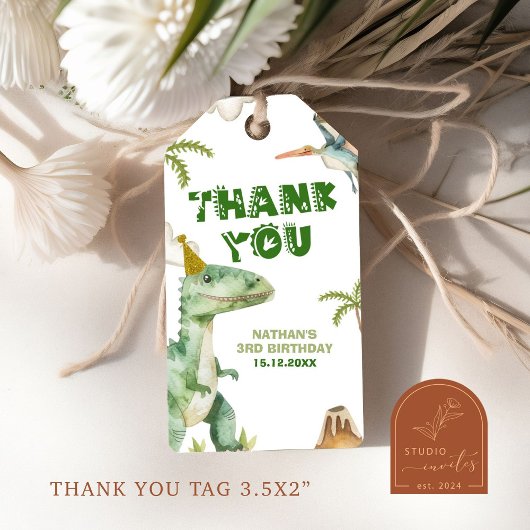 恐竜3レックス男子のギフトタグ ギフトタグ