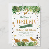 恐竜3レックス第3誕生日 招待状 (正面)