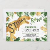 恐竜3レックス誕生日招待状ボーイディーノ 招待状 (正面)