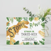 恐竜3レックス誕生日招待状ボーイディーノ 招待状 (スタンド正面)