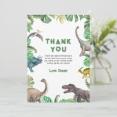 恐竜3レックス誕生日招待状Tレックスパーティー サンキューカード (スタンド正面)