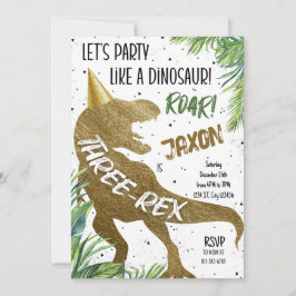 恐竜3レックス3rd誕生日パーティーTレックス 招待状