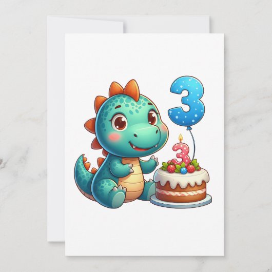 恐竜3歳の誕生日 シーズンカード (正面)