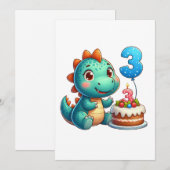 恐竜3歳の誕生日 シーズンカード (正面/裏面)