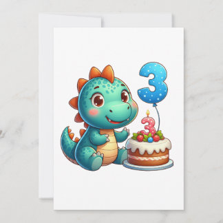 恐竜3歳の誕生日 ノートカード