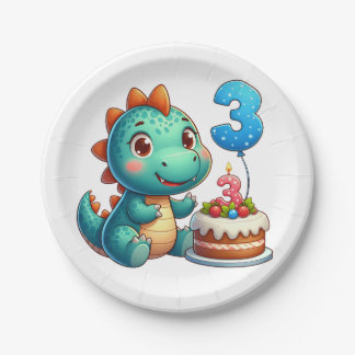 恐竜3歳の誕生日 ペーパープレート