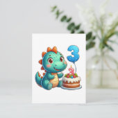 恐竜3歳の誕生日 招待状 (スタンド正面)