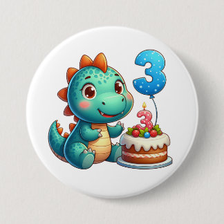 恐竜3歳の誕生日 缶バッジ