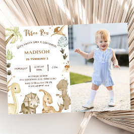 恐竜3歳レックス3歳の誕生日パーティー写真 招待状