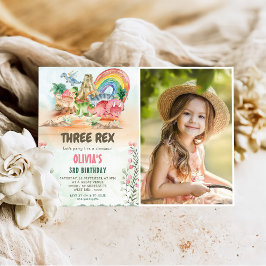 恐竜3歳レックス3歳の誕生日パーティー写真 招待状
