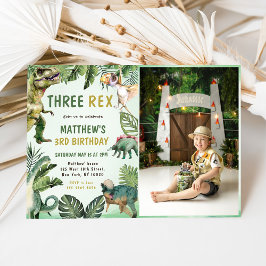 恐竜3歳レックス3歳の誕生日パーティー写真 招待状