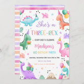 恐竜3歳レックス3歳パーティー 招待状 (正面/裏面)