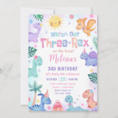 恐竜3歳レックス3歳パーティー 招待状 (正面)