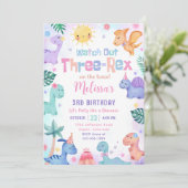 恐竜3歳レックス3歳パーティー 招待状 (スタンド正面)