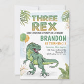 恐竜3歳レックス3歳パーティー 招待状 (正面)