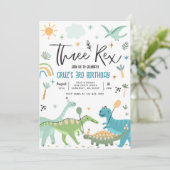 恐竜3歳レックス3歳パーティー 招待状 (スタンド正面)