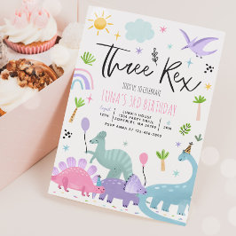 恐竜3歳レックス3歳パーティー 招待状