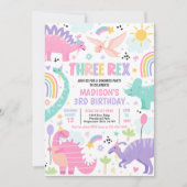 恐竜3歳レックス3歳パーティー 招待状 (正面)
