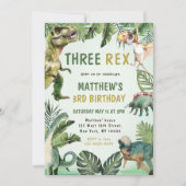 恐竜3歳レックス3歳パーティー 招待状 (正面)