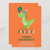 恐竜3歳レックス3歳招待状 招待状 (正面/裏面)